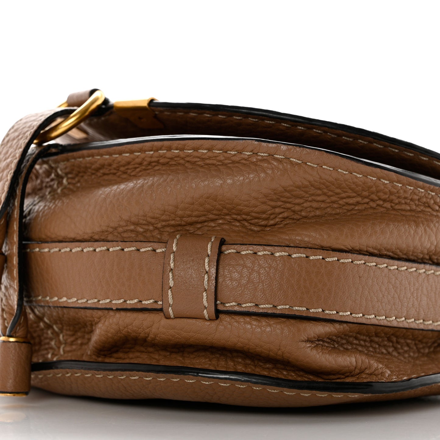 Calfskin Mini Marcie Round Crossbody Bag Nut