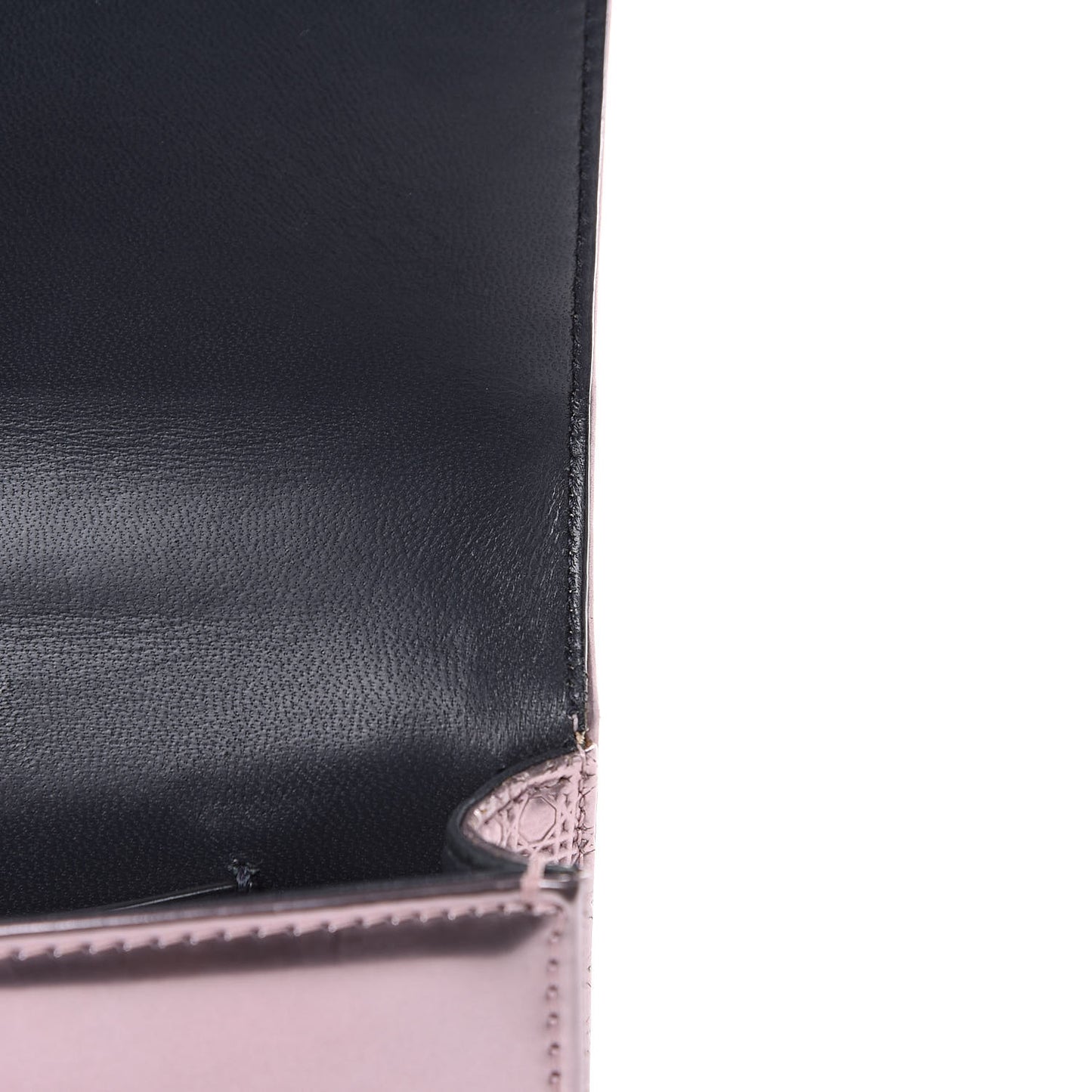 Metallic Patent Micro-Cannage Mini Diorama Flap Bag Pink