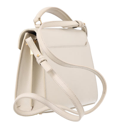 Saint Laurent Grain de Poudre Mini Classic Monogram Cassandra Top Handle Crema Soft Rouge Legion 3 of 9