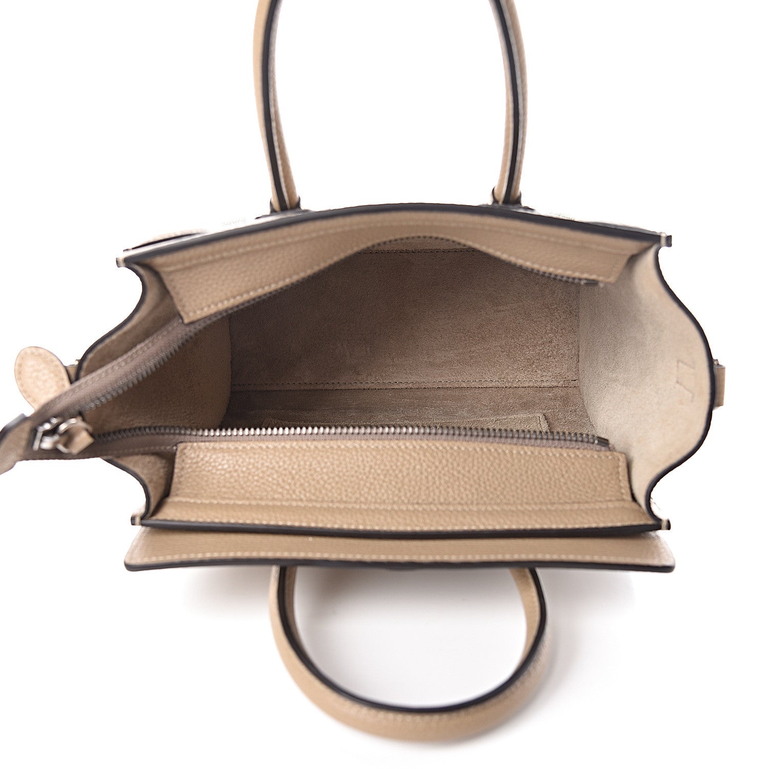 Celine Drummed Calfskin Nano Luggage Dune 5 of 10