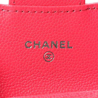 Chanel Caviar Quilted Flap Card Holder Wallet Fuchsia 6 of 9