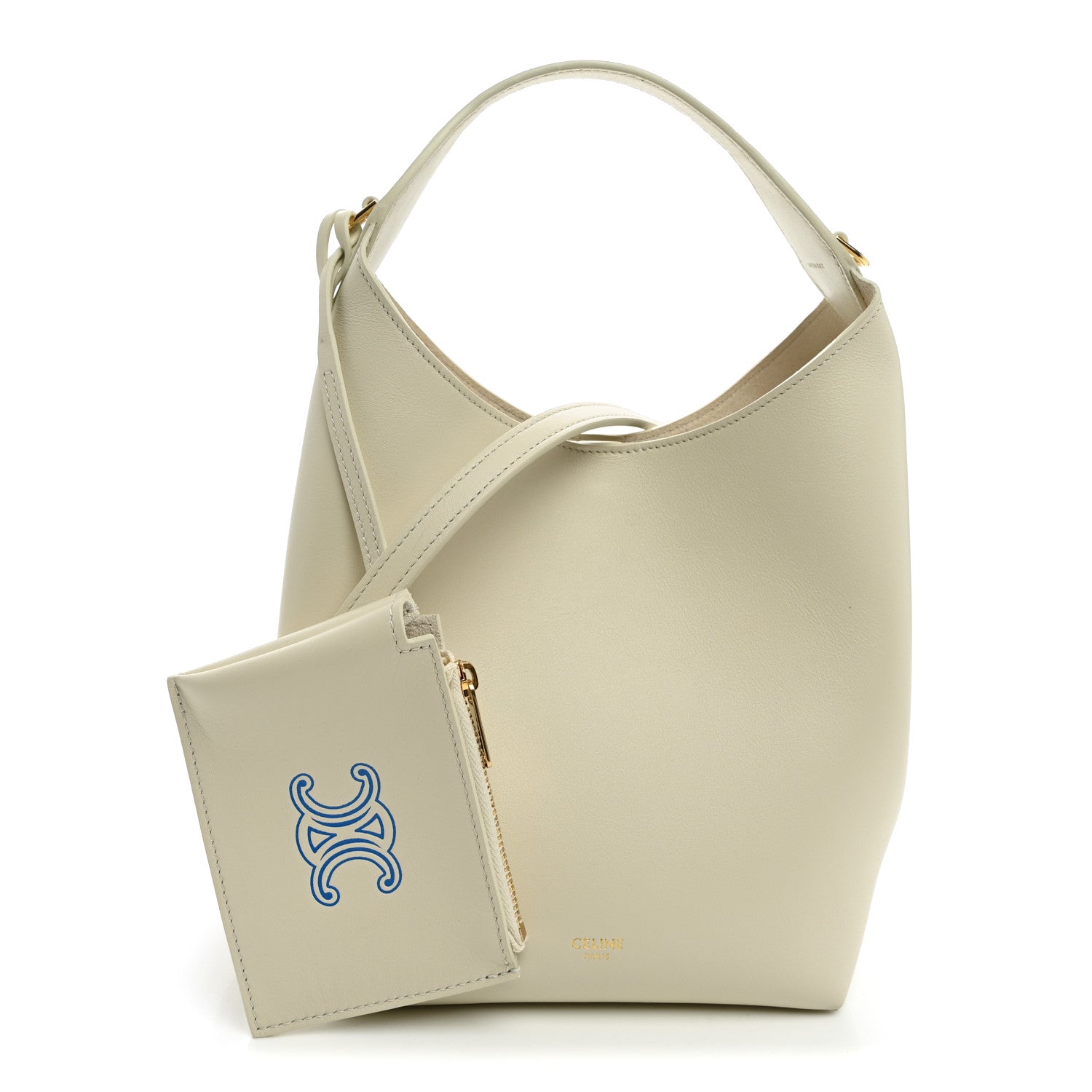 Celine Smooth Calfskin Small Hobo  Rice 3 of 12