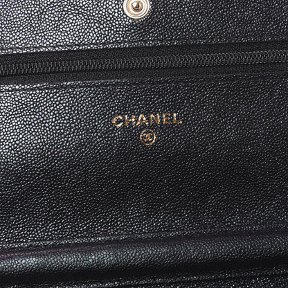 Chanel Iridescent Caviar Quilted Wallet On Chain WOC Black 9 of 11