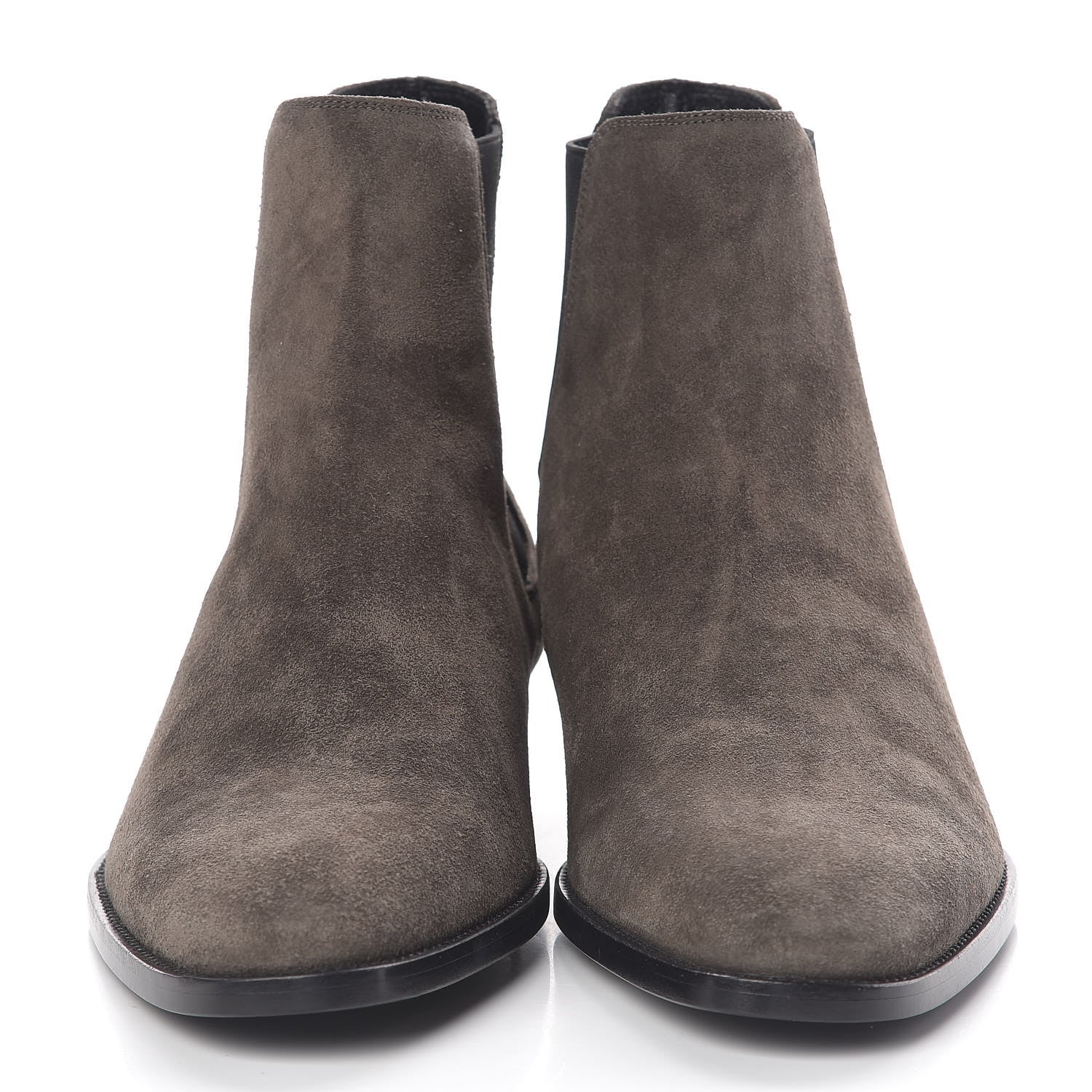 Saint Laurent Suede Mens Wyatt Chelsea Boots 39 Paris Fog 2 of 8