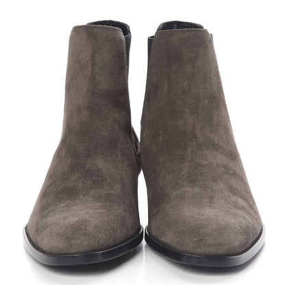 Saint Laurent Suede Mens Wyatt Chelsea Boots 39 Paris Fog 2 of 8