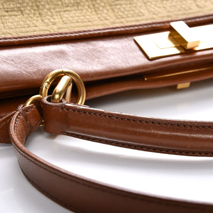 Fendi Corda Zucca Large Peekaboo Iconic Satchel Cognac 15 of 19