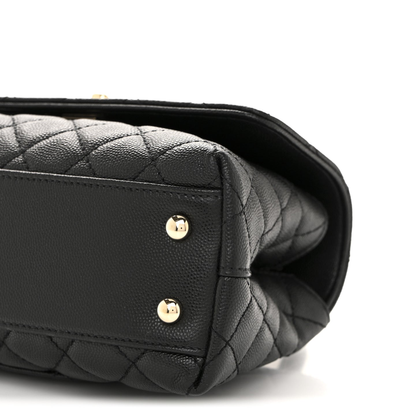 Caviar Quilted Mini Coco Handle Flap Black