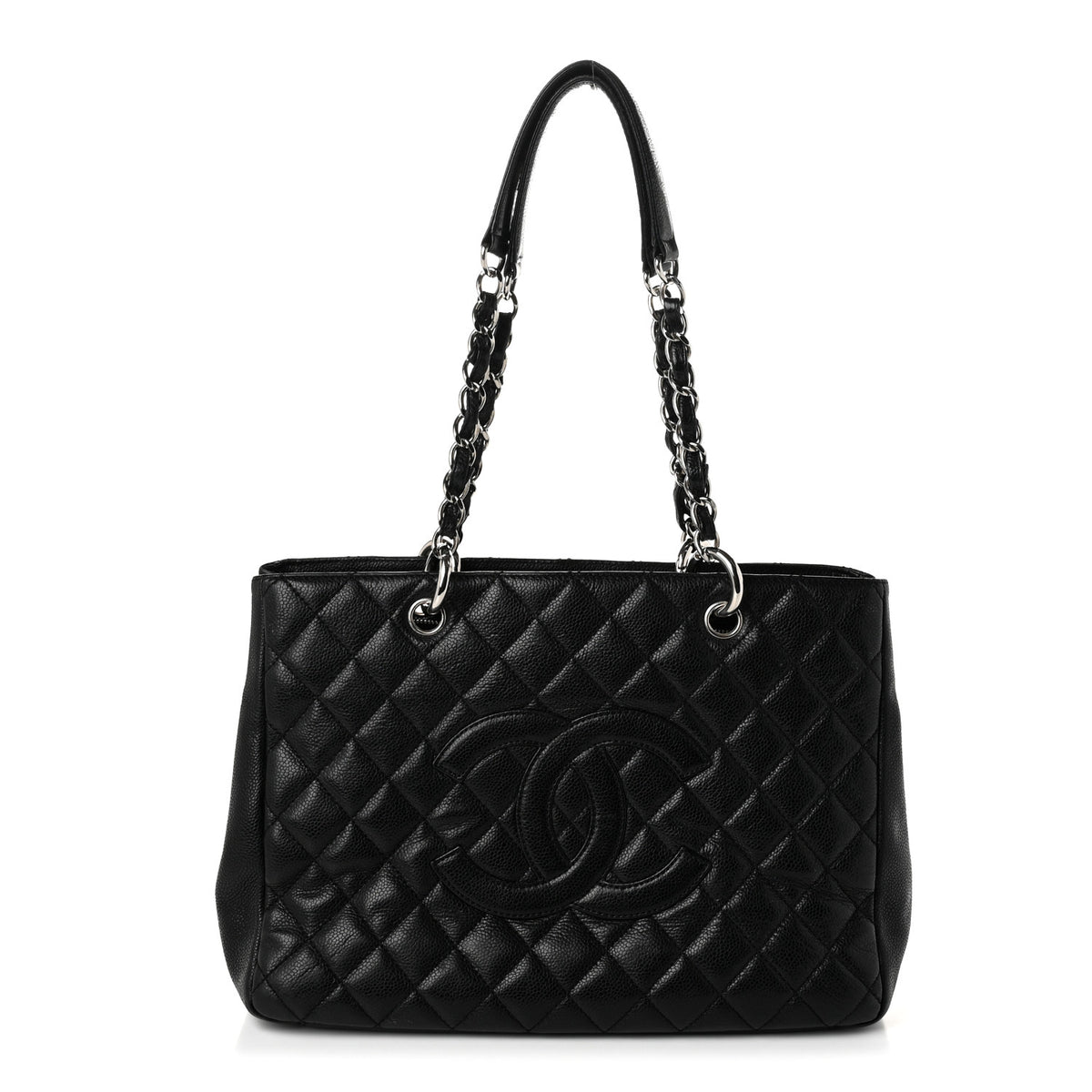 Caviar Quilted Grand Shopping Tote GST Black