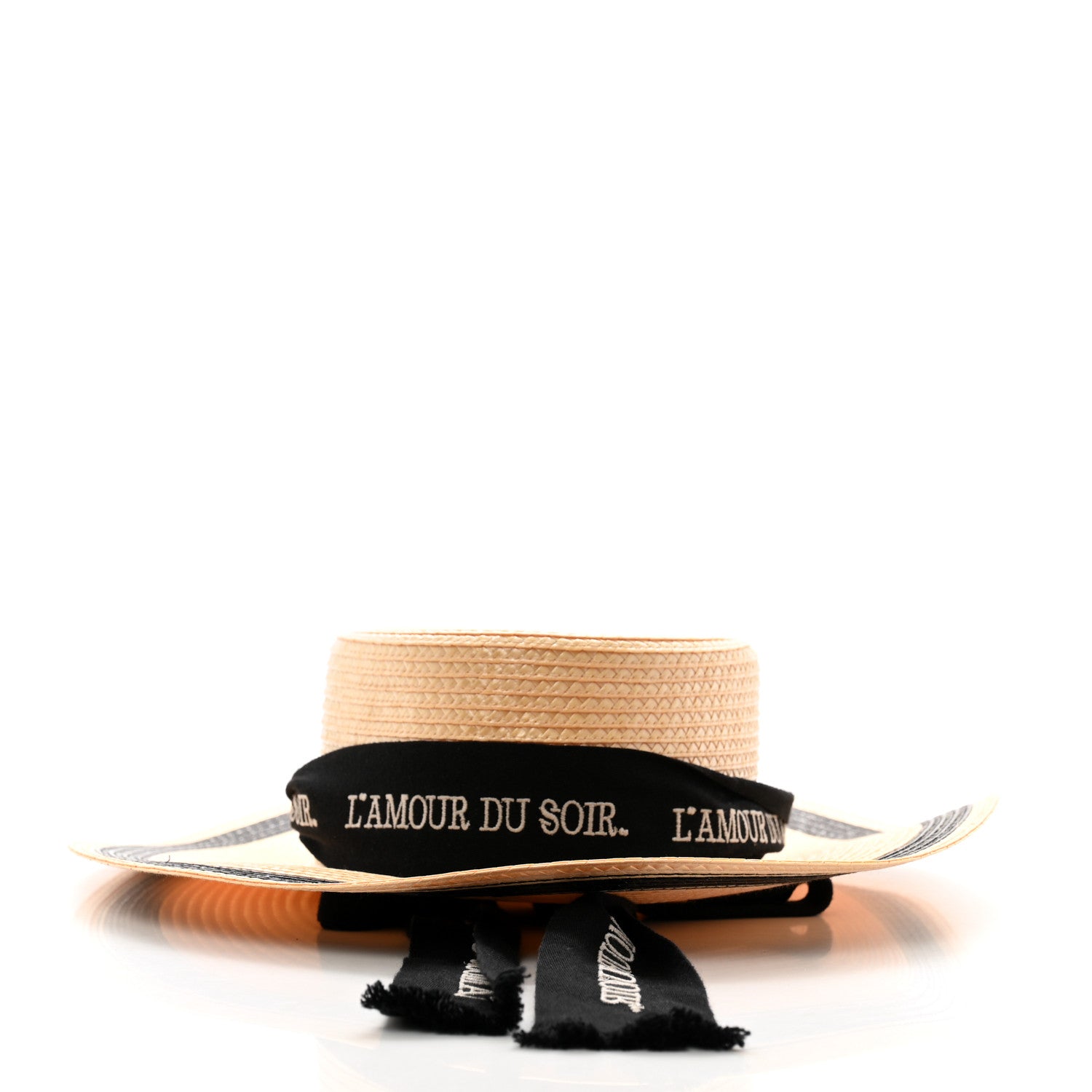 Gucci Raffia L'amour Du Soir Sun Hat S Ivory Black 3 of 10
