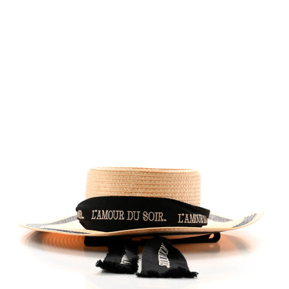 Gucci Raffia L'amour Du Soir Sun Hat S Ivory Black 3 of 10
