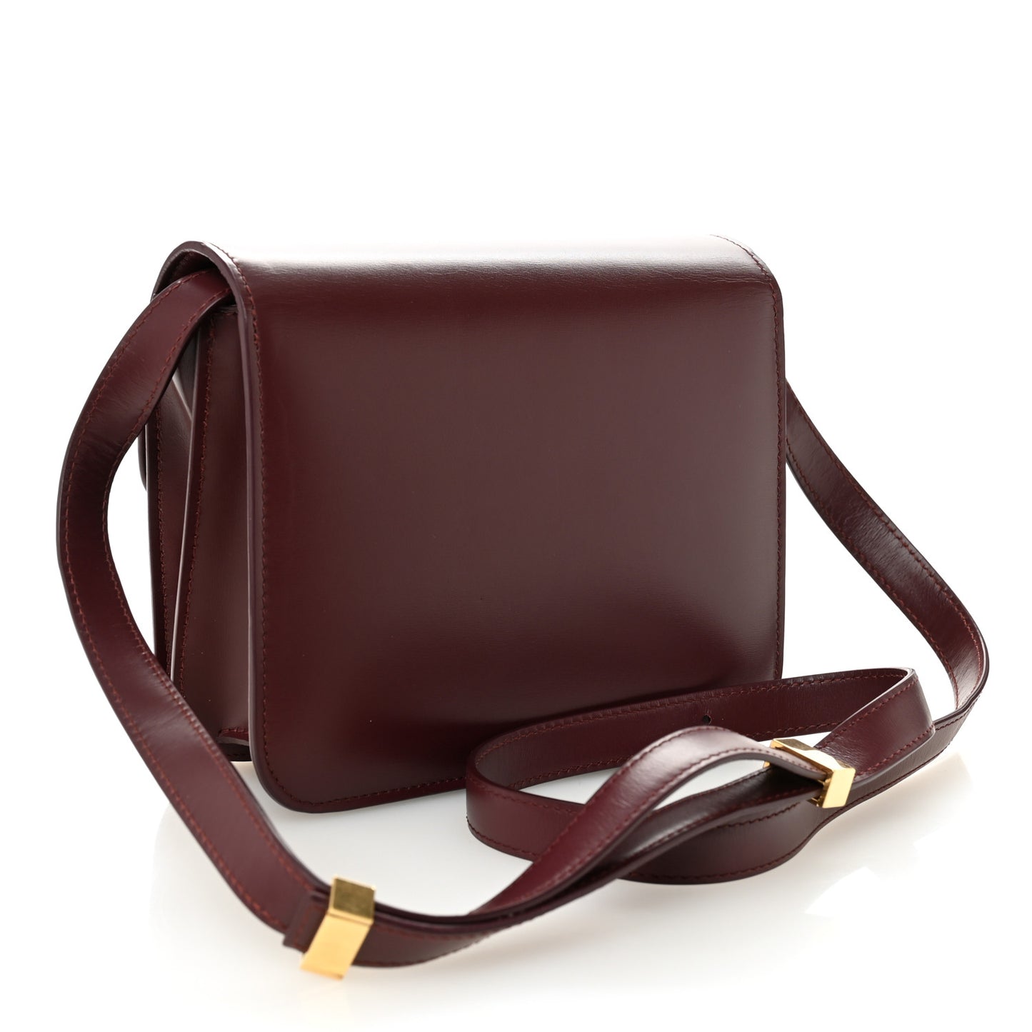 Box Calfskin Teen Classic Box Flap Bag Burgundy