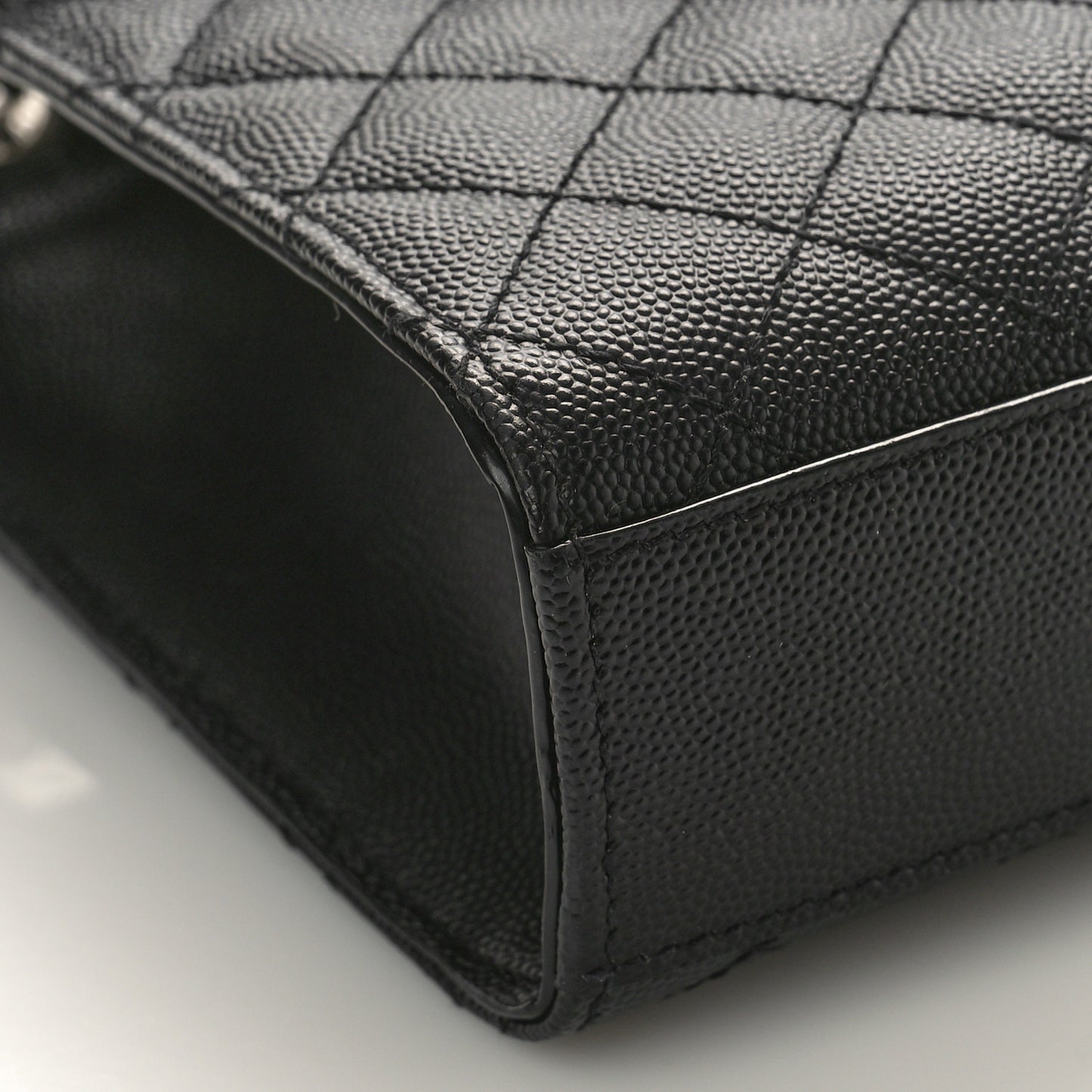 Grain De Poudre Textured Mixed Matelasse Triquilt Medium Monogram Satchel Black