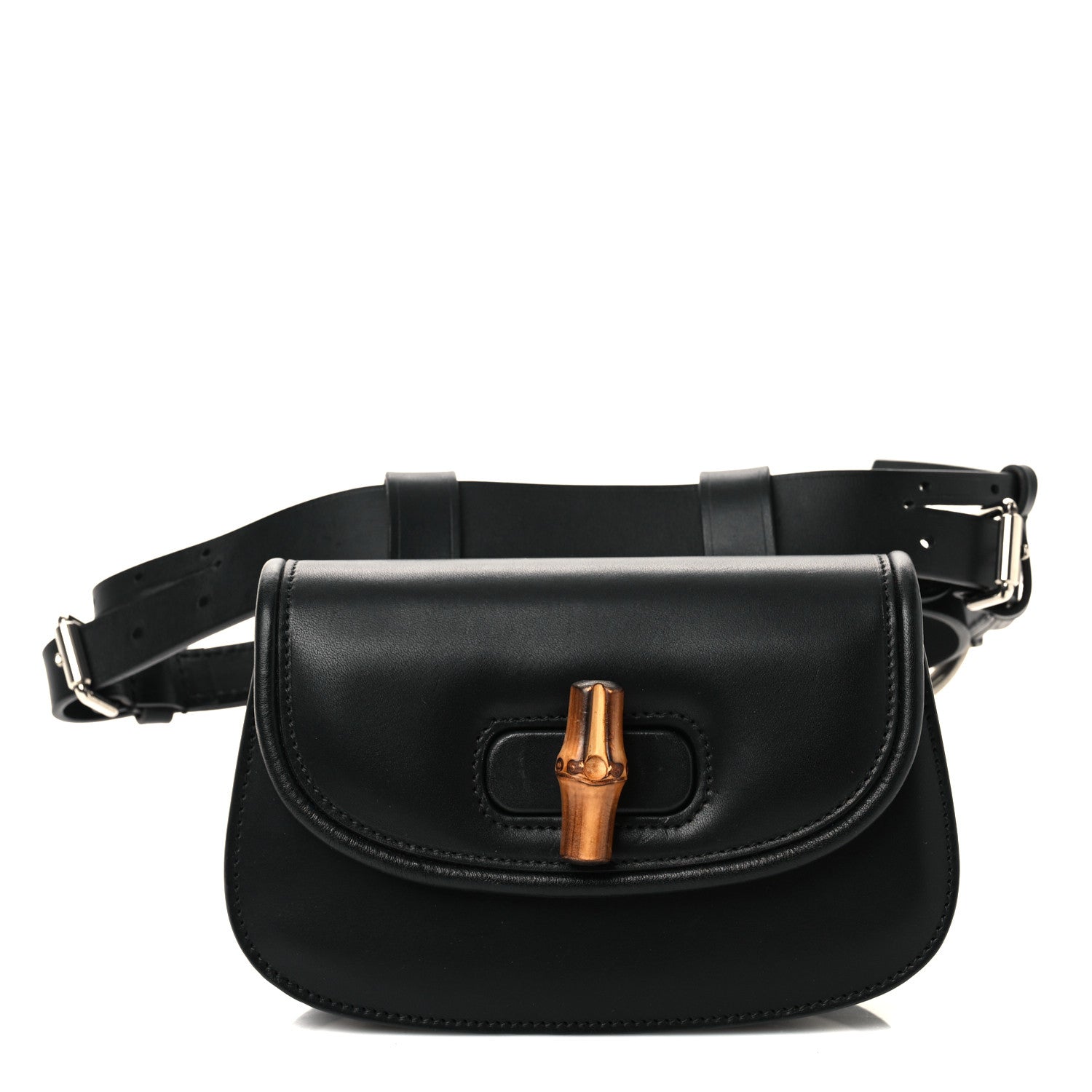 Gucci Calfskin Bamboo Mini 1947 Belt Bag 70 28 Black 1 of 10