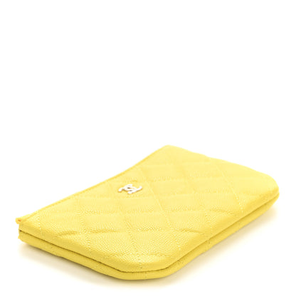 Chanel Caviar Quilted Small Cosmetic Case Yellow 7 of 14