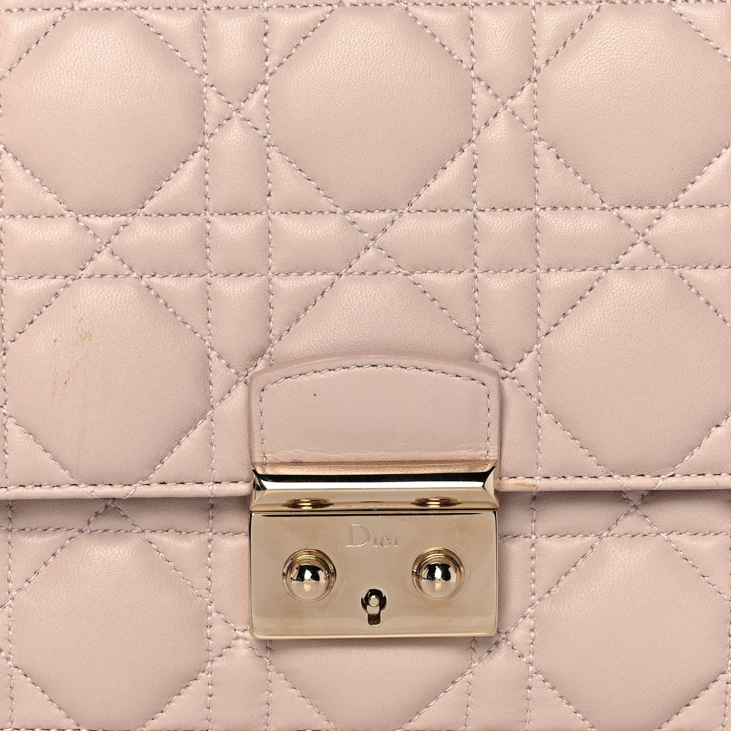 Lambskin Cannage Miss Dior Promenade Pouch Rose Poudre