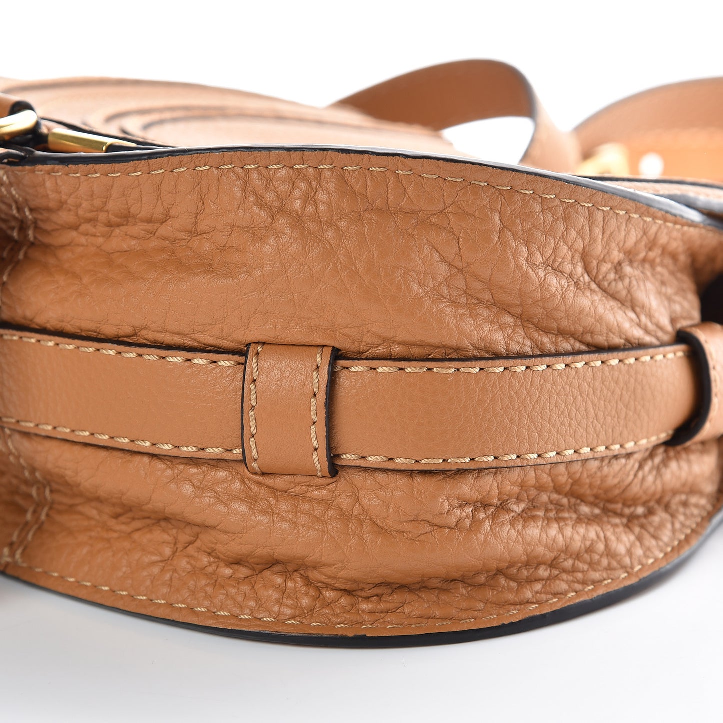 Calfskin Mini Marcie Round Crossbody Bag Autumnal Brown