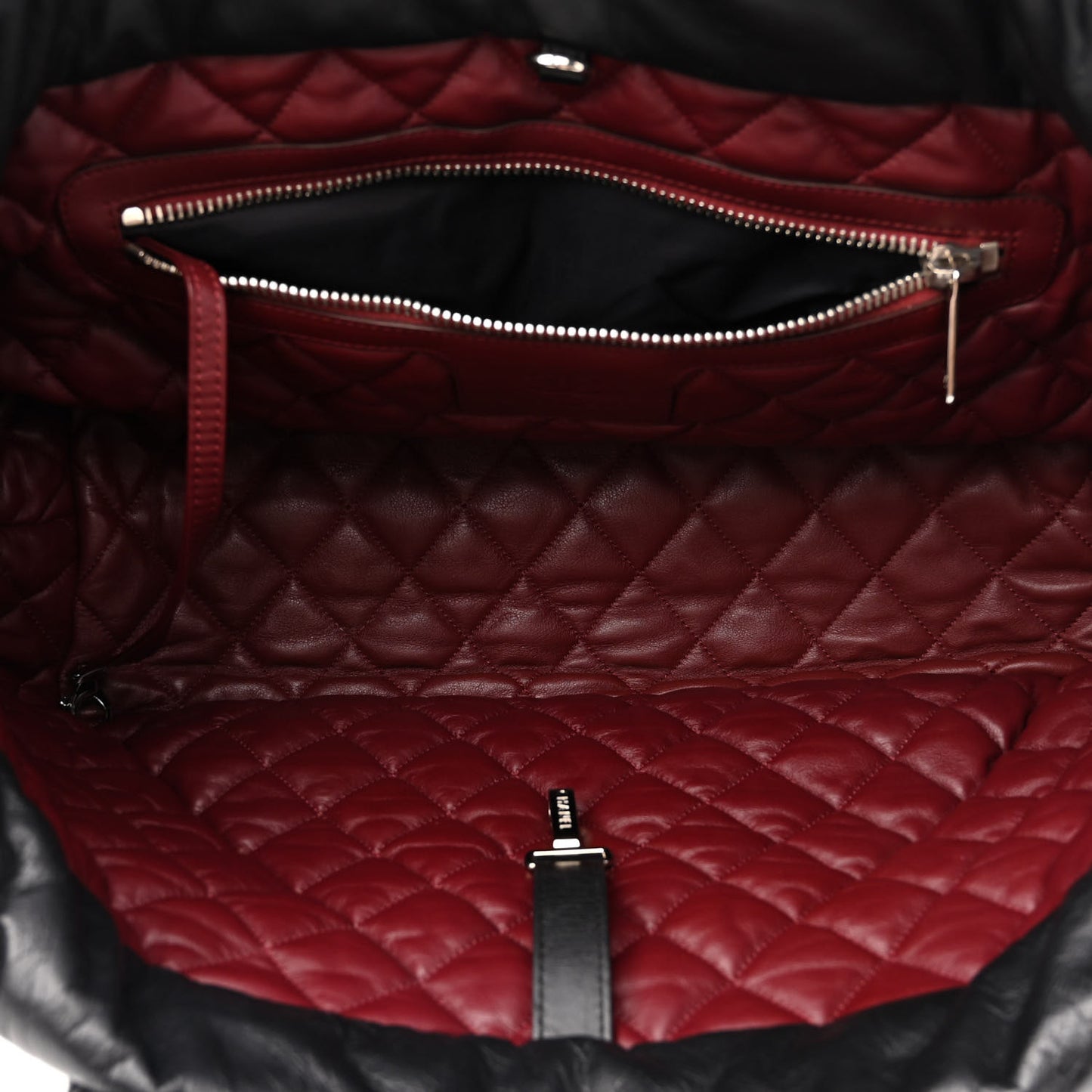 Lambskin Quilted Medium Coco Cocoon Reversible Tote Black
