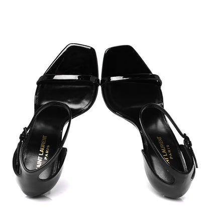 Saint Laurent Patent Calfskin Opyum 110 Sandals 39 Black 2 of 10