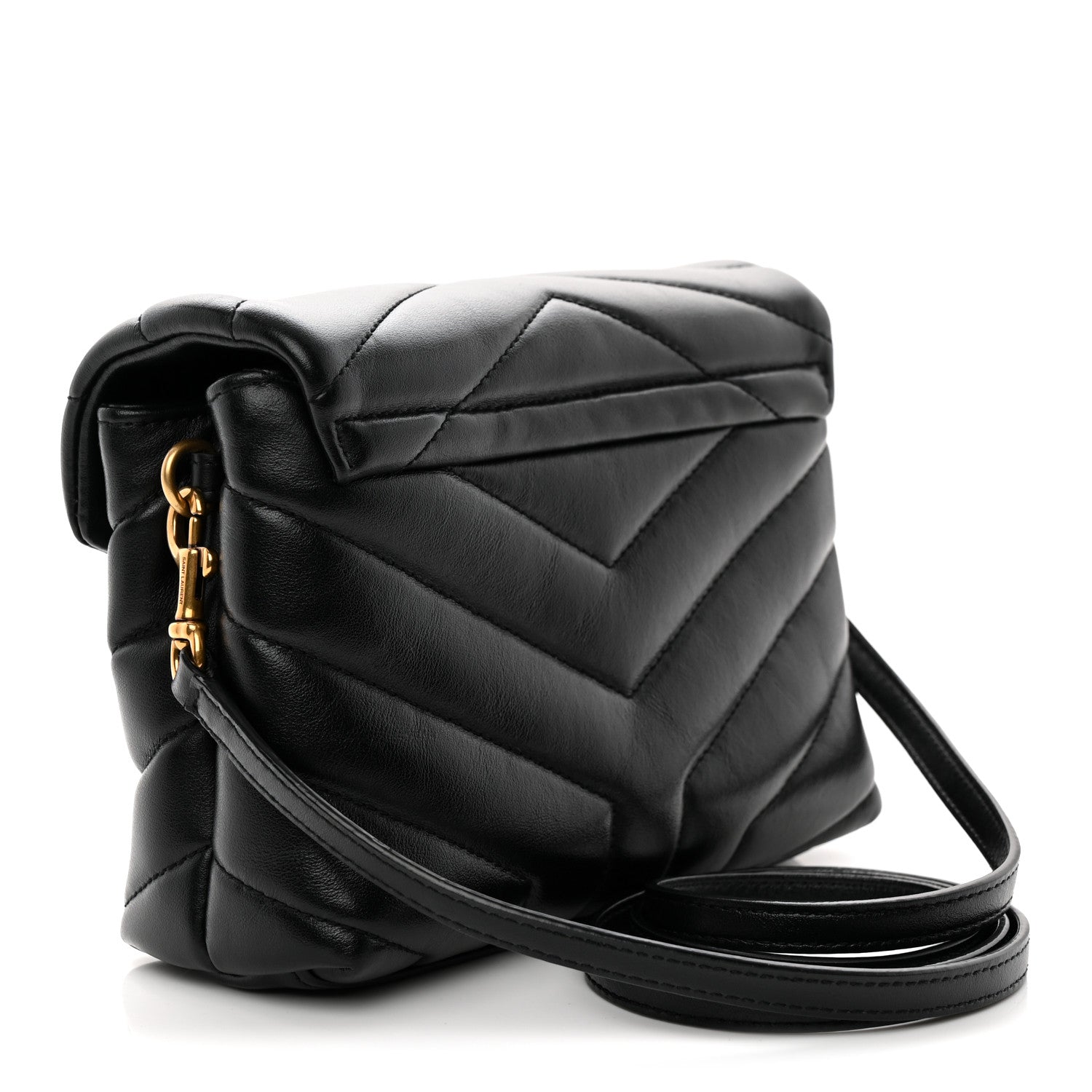 Saint Laurent Calfskin Y Quilted Monogram Toy Loulou Crossbody Bag Black 3 of 12