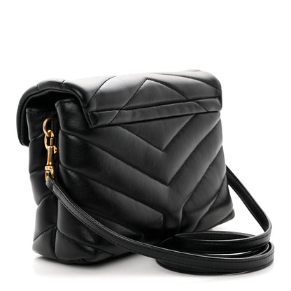 Saint Laurent Calfskin Y Quilted Monogram Toy Loulou Crossbody Bag Black 3 of 12