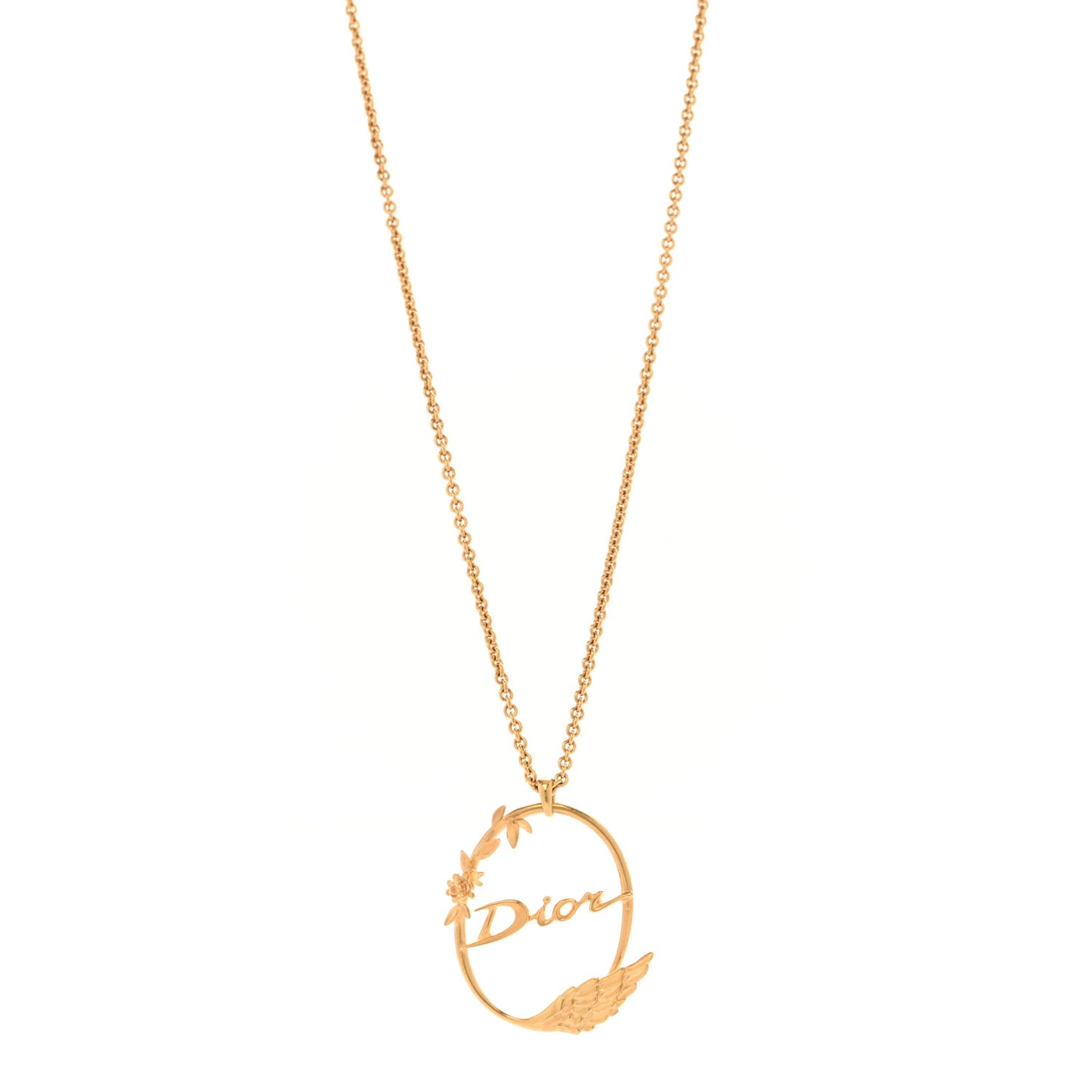 Circle Pendant Long Necklace Gold
