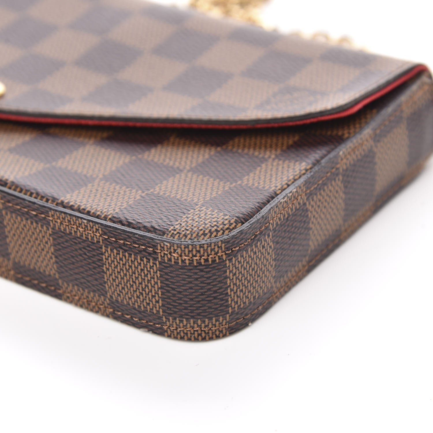 Louis Vuitton Damier Ebene Pochette Felicie Chain Wallet 10 of 11
