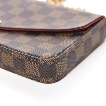 Louis Vuitton Damier Ebene Pochette Felicie Chain Wallet 10 of 11