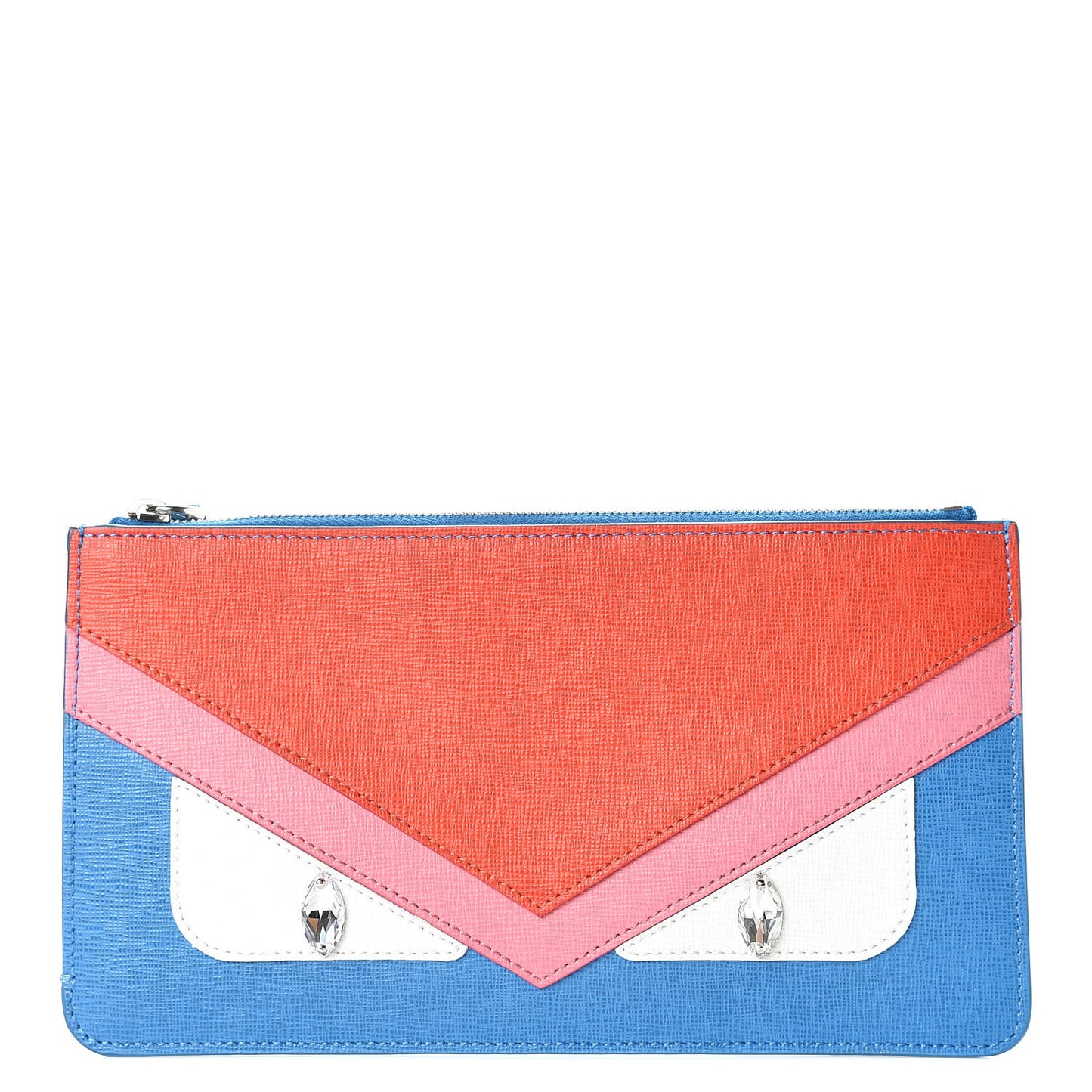 Vitello Elite Crystal Eye Monster Zip Pouch Royal Blue Papavero Multicolor