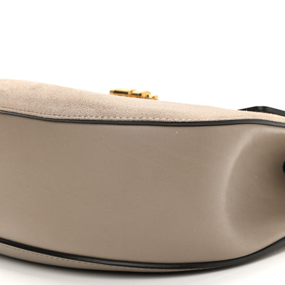 Chloe Suede Smooth Calfskin Drew Shoulder Bag Motty Grey 9 of 10