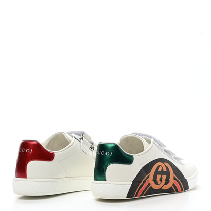 Gucci Miro Soft Calfskin Interlocking G Womens New Ace Sneakers 35 White Red Flame Green 4 of 10