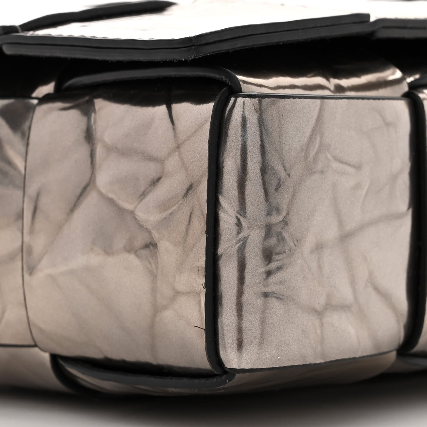 Bottega Veneta Metallic Crushed Calfskin Maxi Intrecciato Cassette Crossbody Bag Anchor 8 of 11