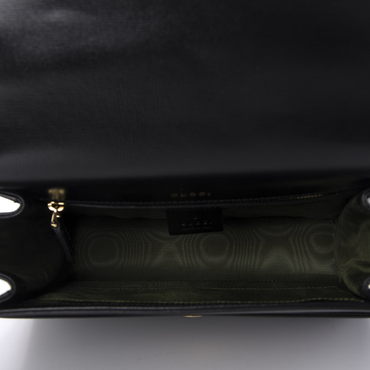 Textured Calfskin Small Torchon GG Ring Shoulder Bag Black