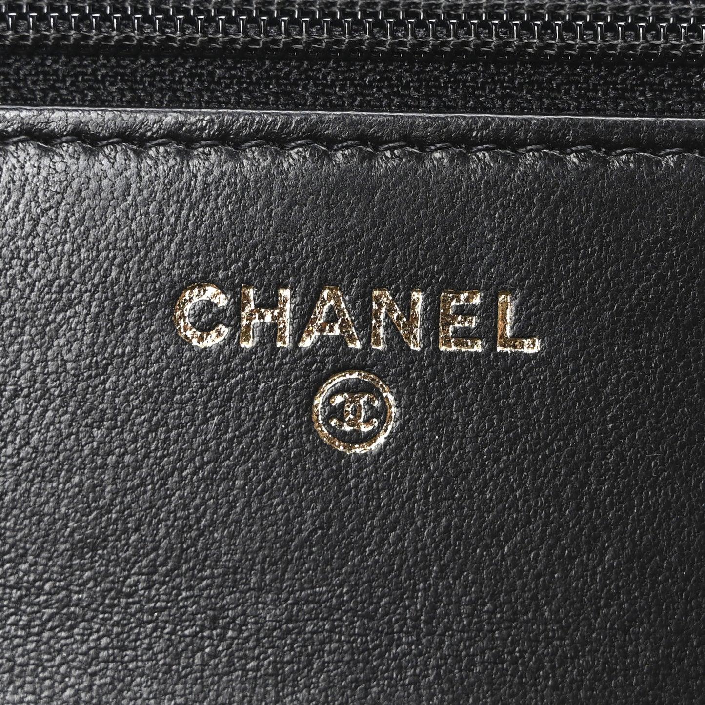 Lambskin Quilted Golden Class Wallet on Chain WOC Black