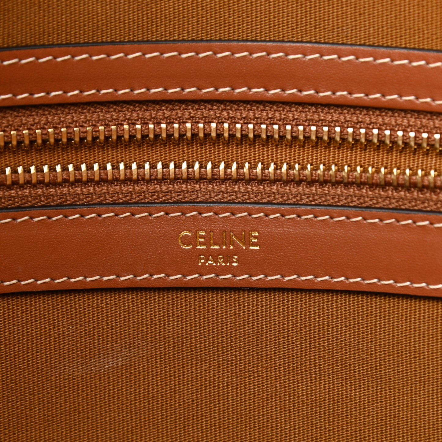 Triomphe Canvas Calfskin Horizontal Cabas Tan