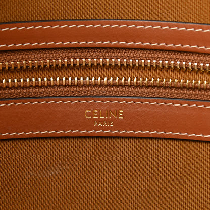 Celine Triomphe Canvas Calfskin Horizontal Cabas Tan 6 of 13