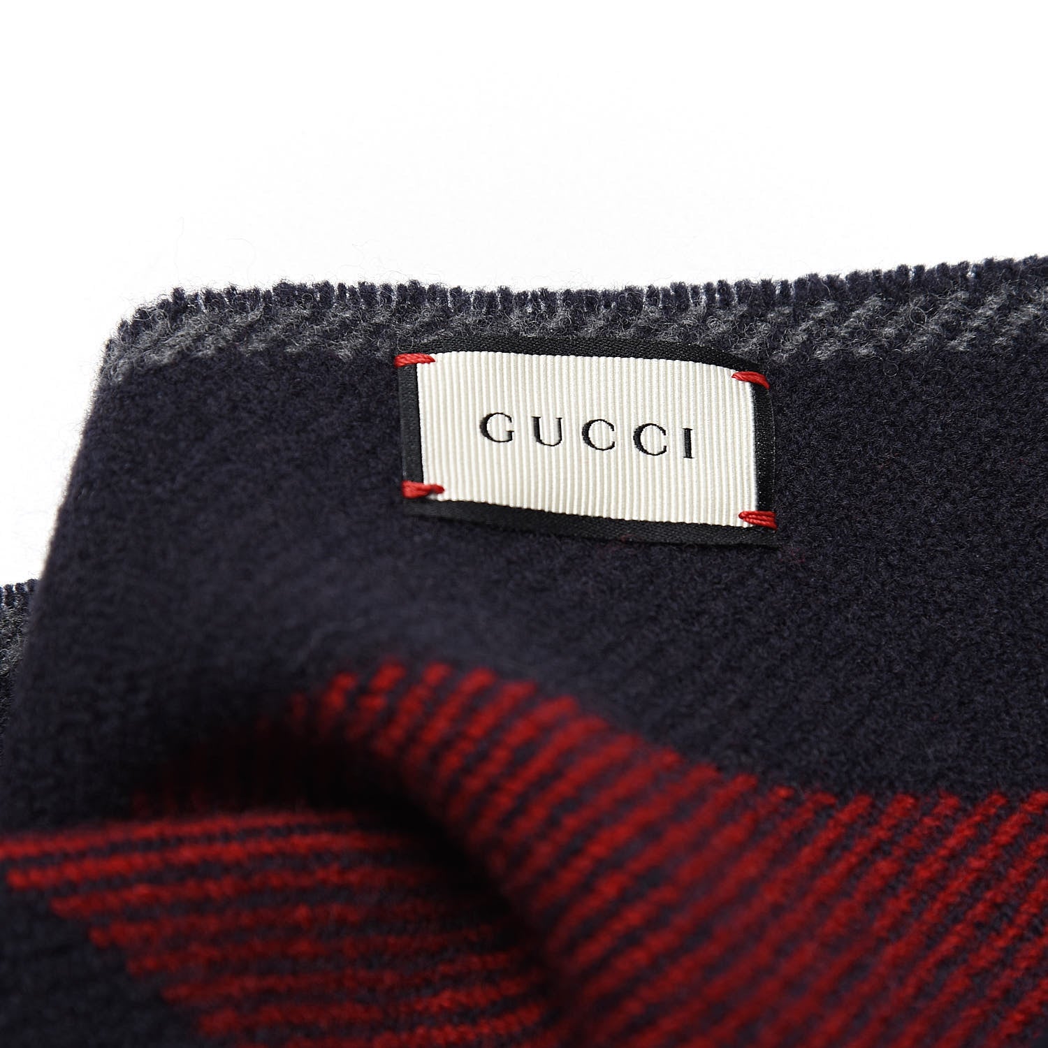 Gucci Wool Web Navas Scarf Blue Red 3 of 3