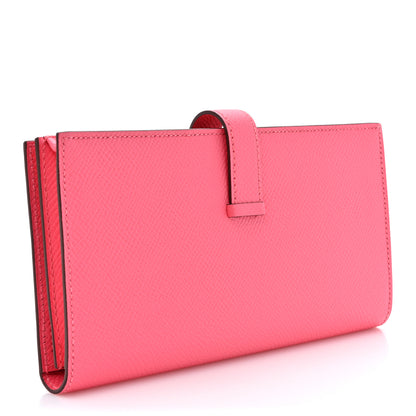 Hermes Epsom Bearn Gusset Wallet Rose Lipstick 3 of 9