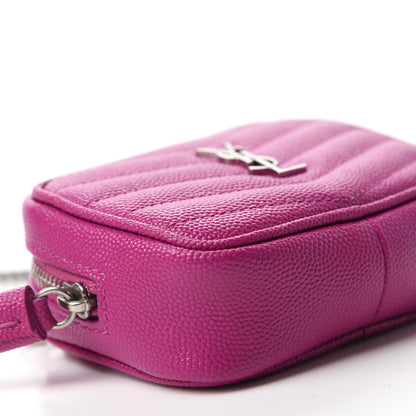 Saint Laurent Grain De Poudre Matelasse Monogram Baby Lou Camera Bag Electric Fuxia 6 of 11
