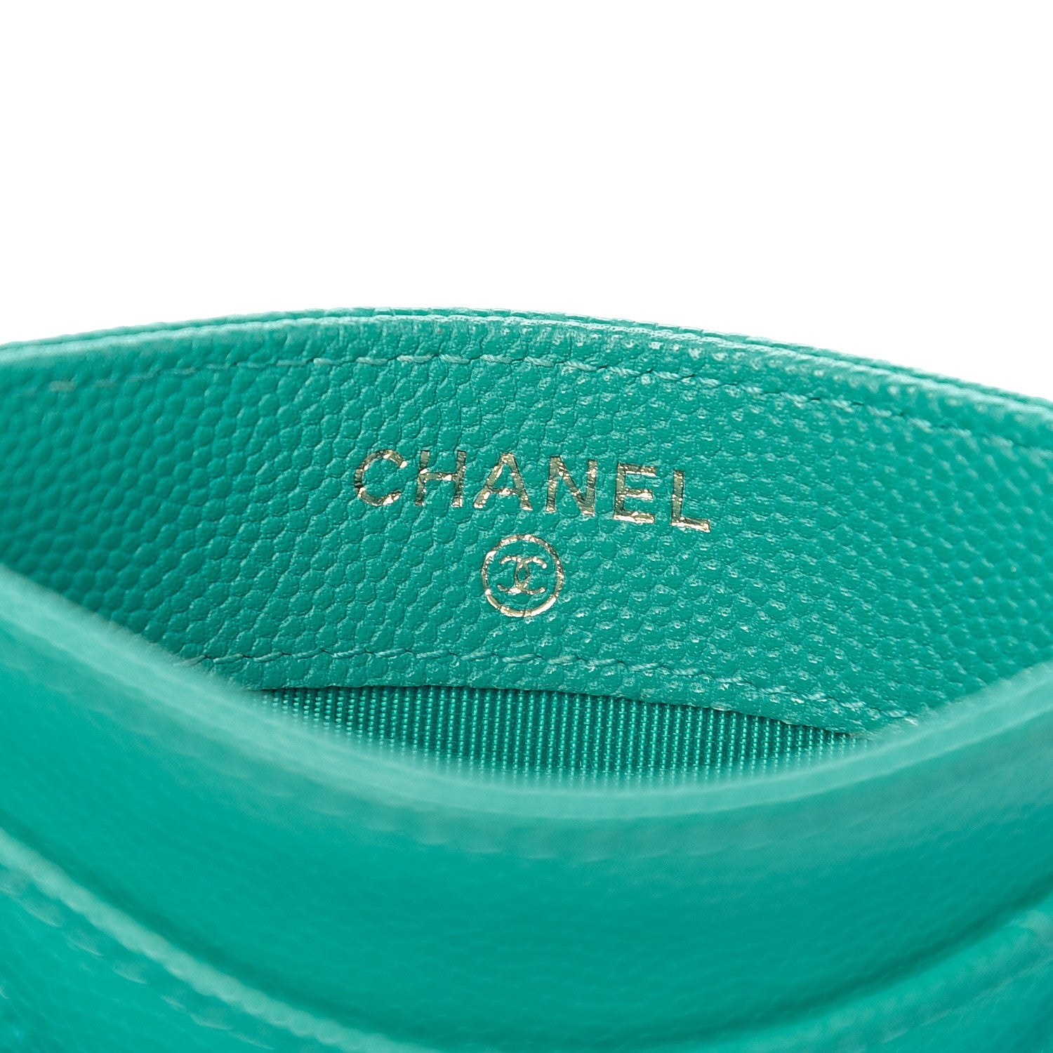 Chanel Caviar Quilted Card Holder Turquoise 5 of 9