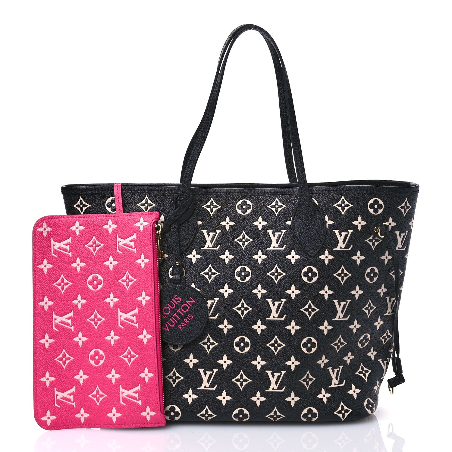Louis Vuitton Empreinte Spring In The City Neverfull MM Black White Pink 3 of 10