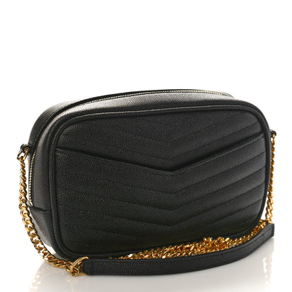 Saint Laurent Grain De Poudre Matelasse Monogram Mini Lou Camera Bag Black 3 of 8