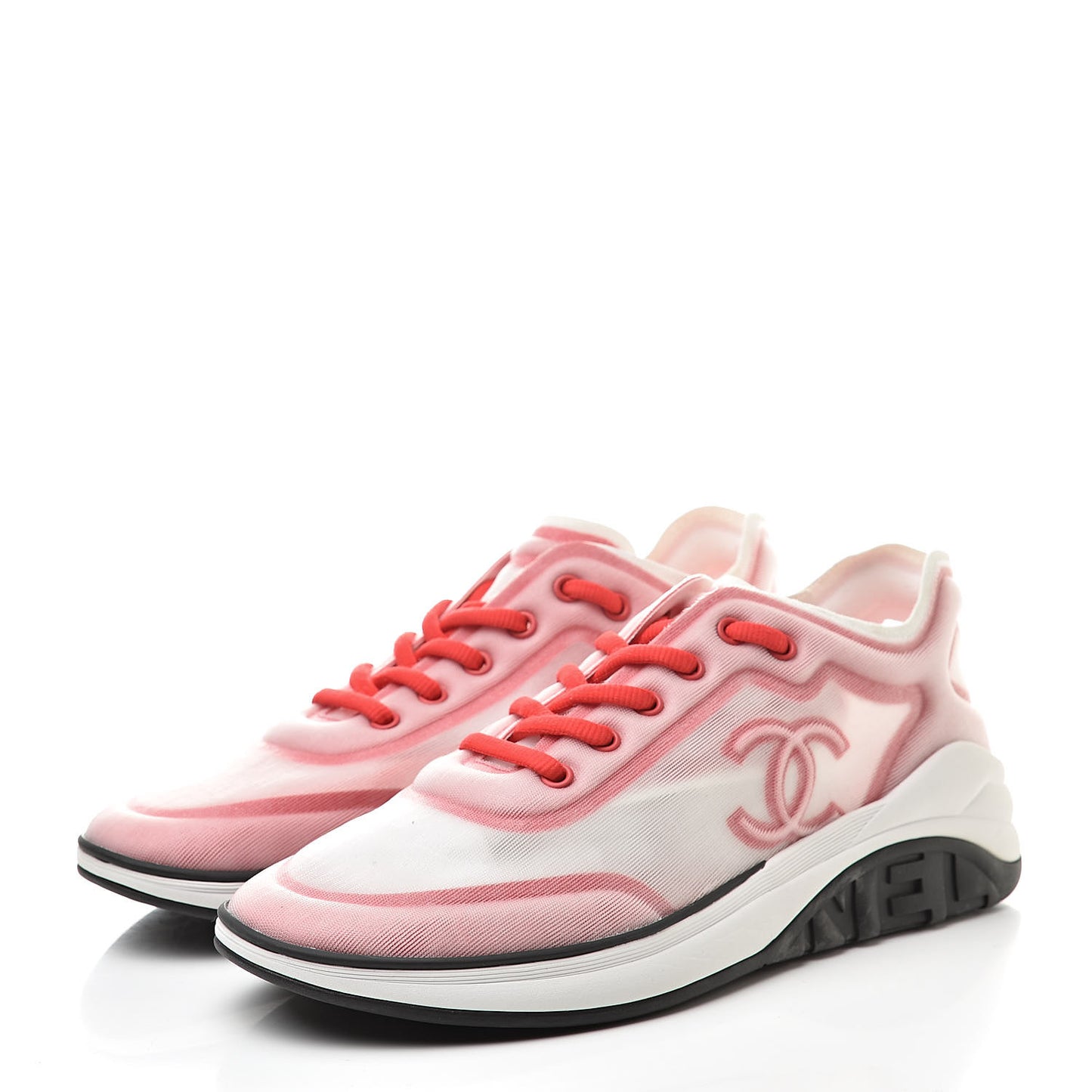 Mesh Lycra Womens CC Sneakers 41.5 White Red