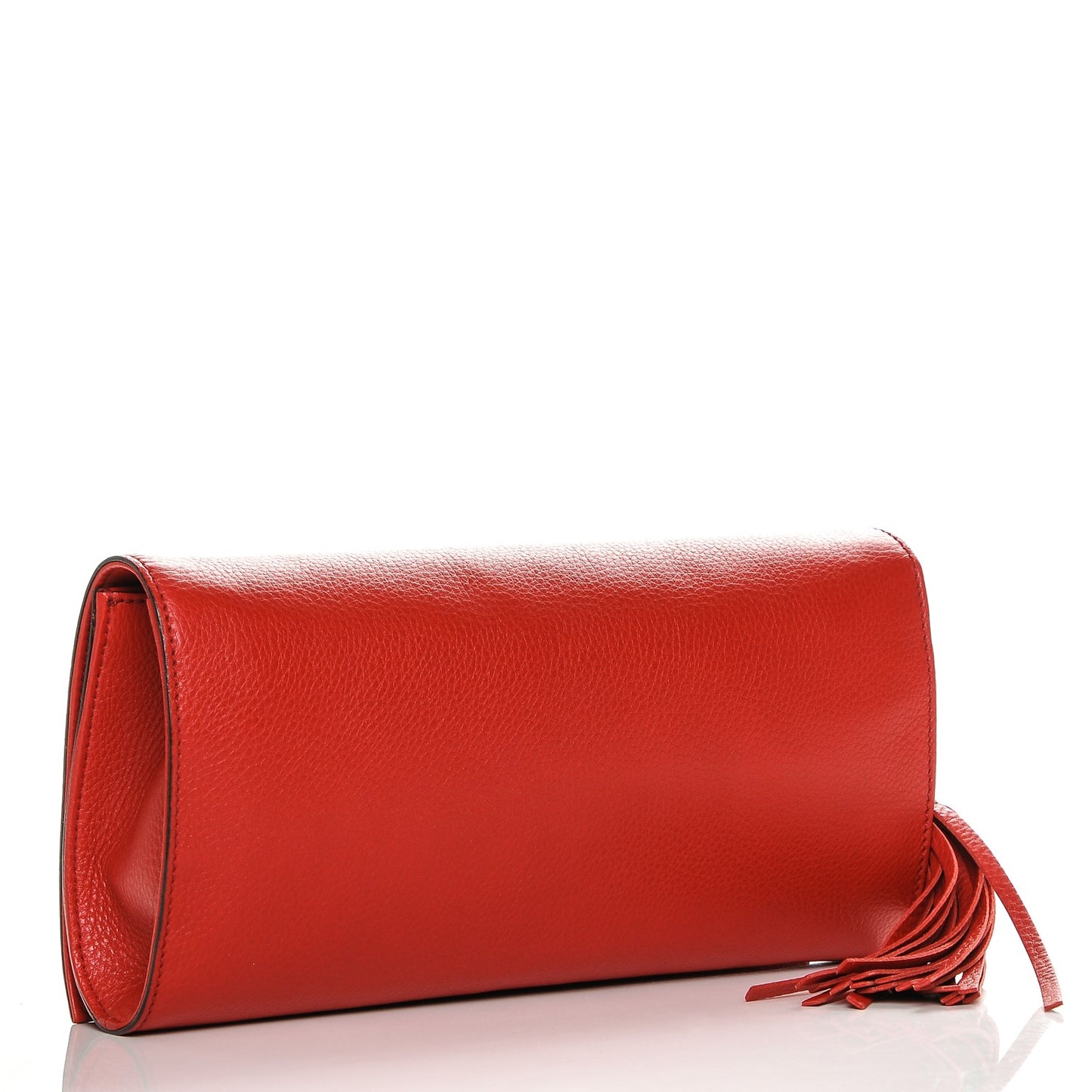 Pebbled Calfskin Medium Soho Clutch Red