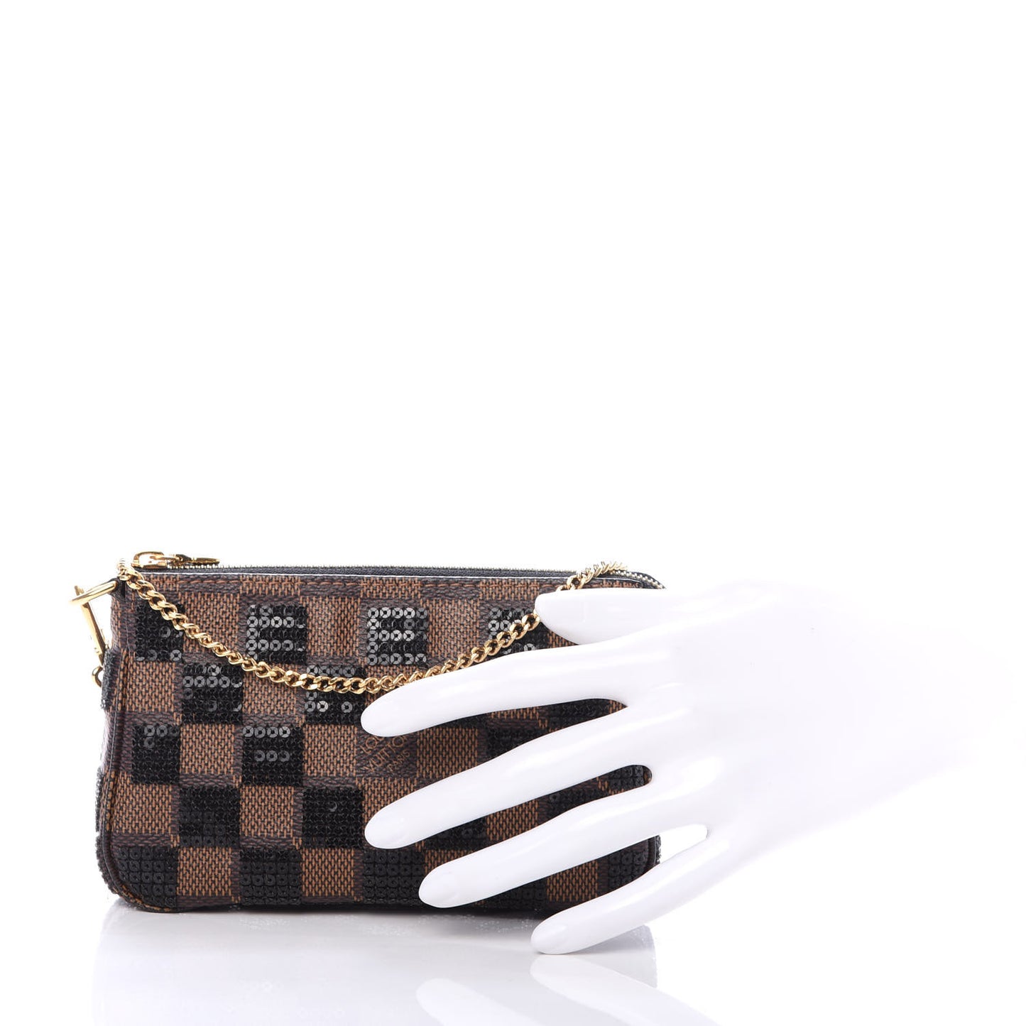 Damier Paillettes Mini Pochette Accessories Black