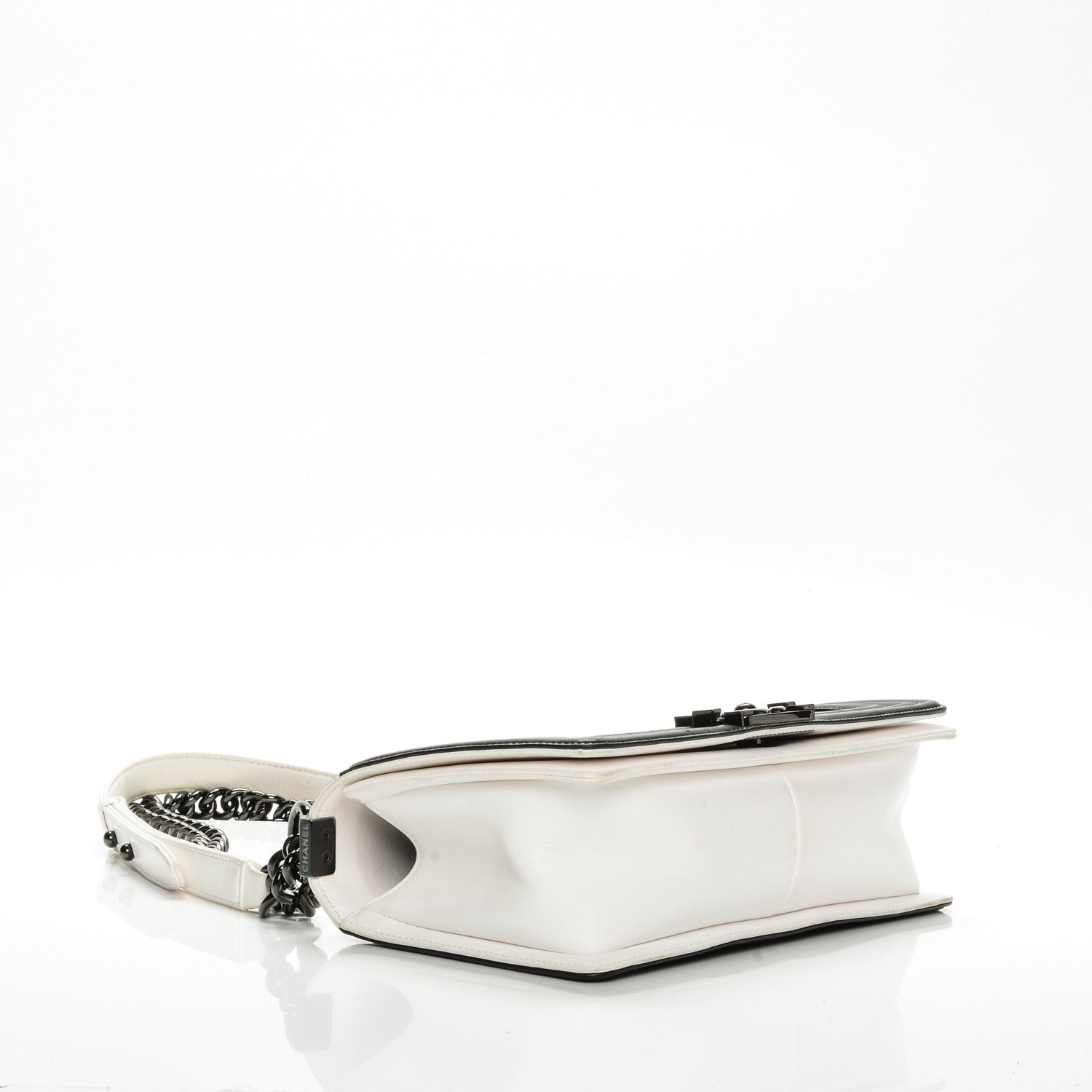 Chanel Calfskin Medium Bi-Color Boy Flap Black White 4 of 15