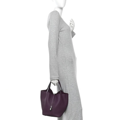 Hermes Taurillon Clemence Picotin Lock 22 MM Anemone 2 of 11