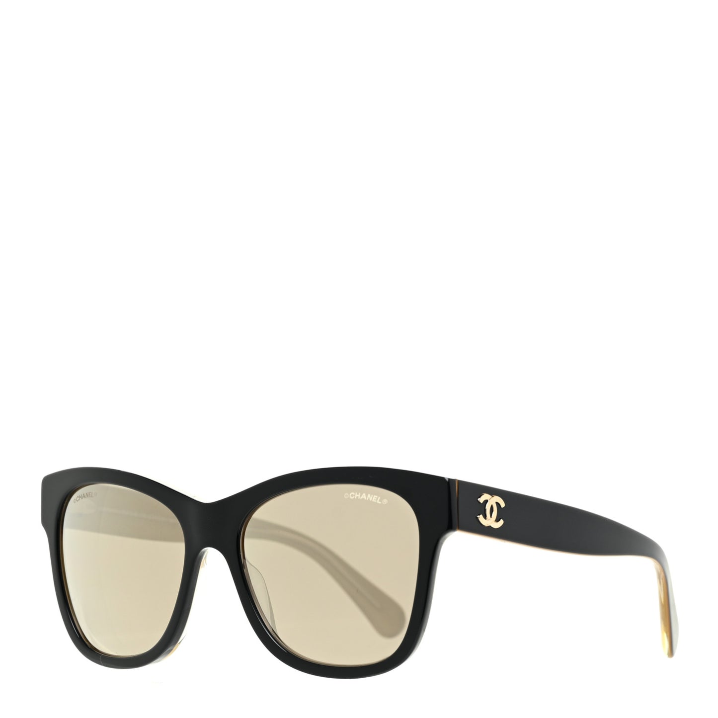 Acetate Mirrored Runway Square Sunglasses 5380 Black Gold