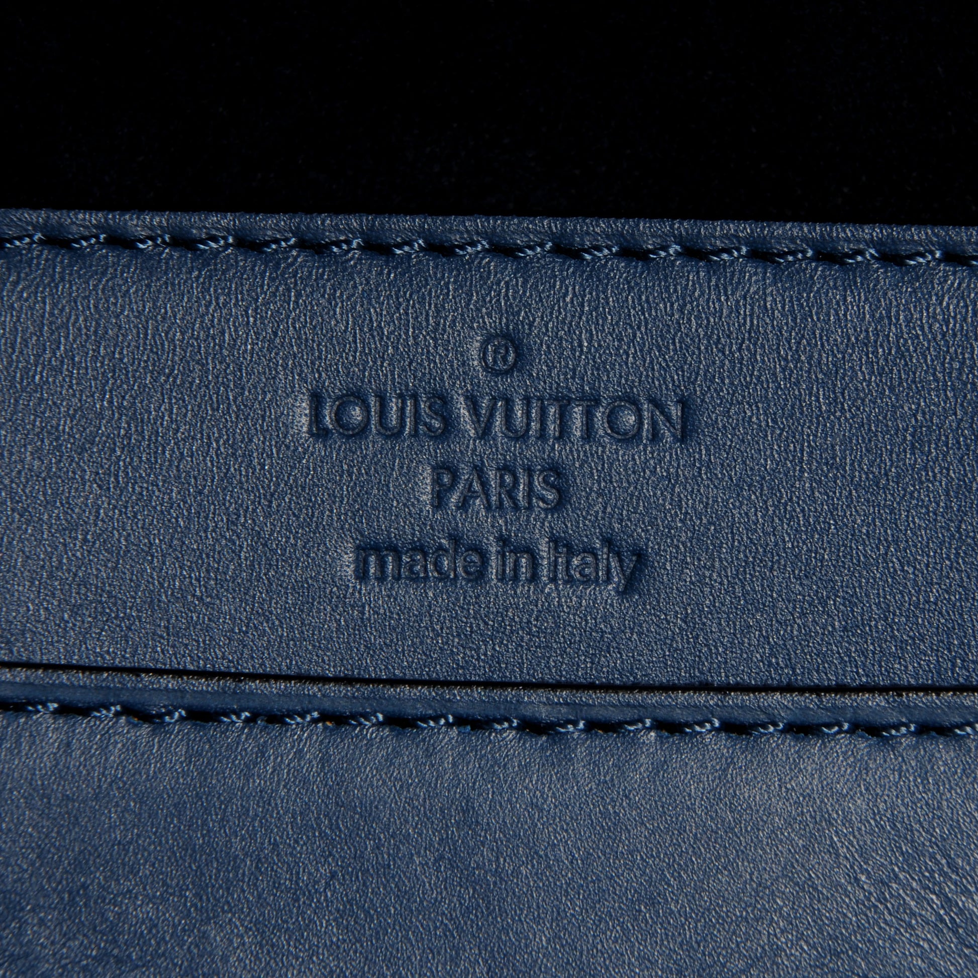 Louis Vuitton Calfskin Louise Clutch Blue 6 of 7