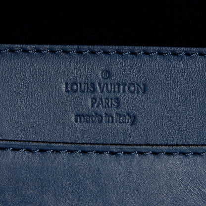 Louis Vuitton Calfskin Louise Clutch Blue 6 of 7