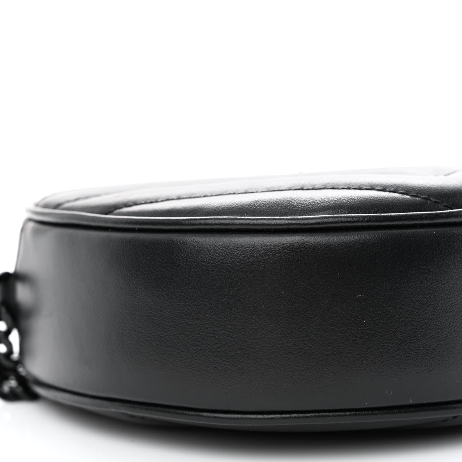 Saint Laurent Calfskin Matelasse Chevron Round Vinyle Camera Bag Black 9 of 11